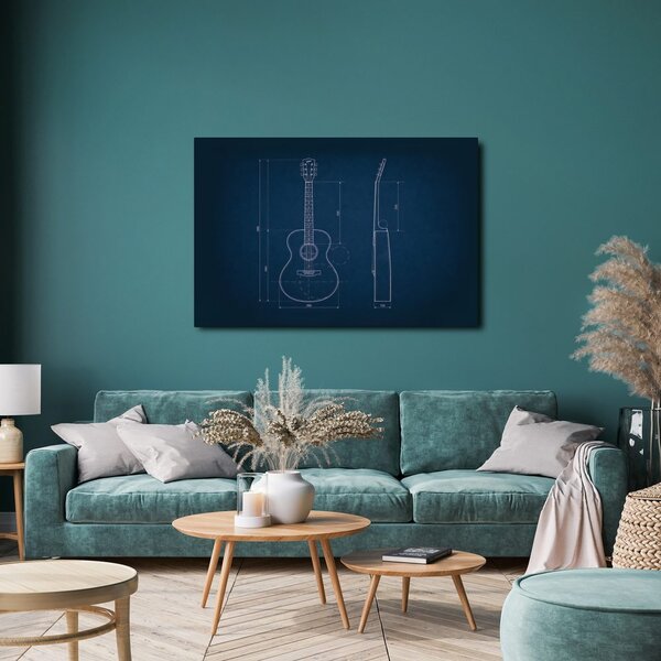 Quadro su tela – Disegno tecnico chitarra acustica