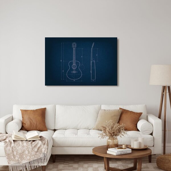 Quadro su tela – Disegno tecnico chitarra acustica