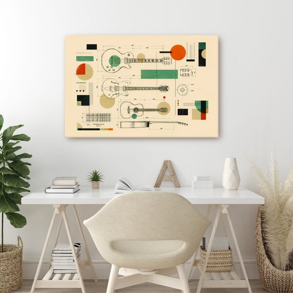 Quadro su tela – Disegno tecnico chitarra