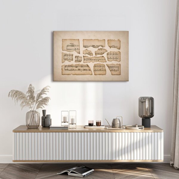 Quadro su tela – Vecchie partiture musicali