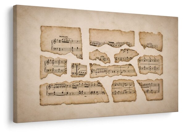 Quadro su tela – Vecchie partiture musicali
