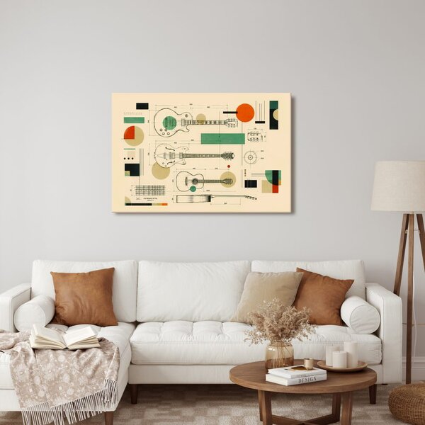 Quadro su tela – Disegno tecnico chitarra