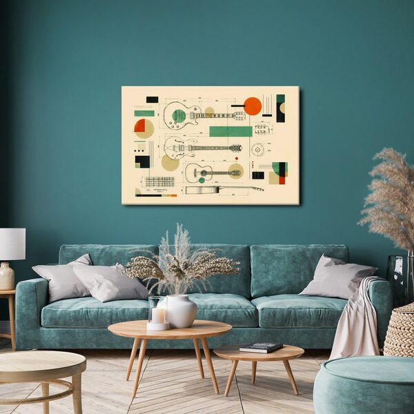 Quadro su tela – Disegno tecnico chitarra