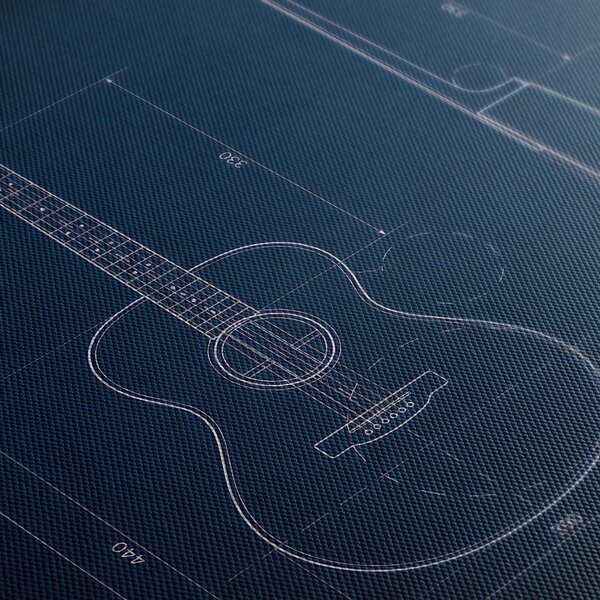 Quadro su tela – Progetto blu chitarra