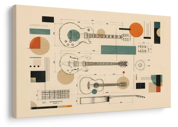 Quadro su tela – Disegno tecnico chitarra