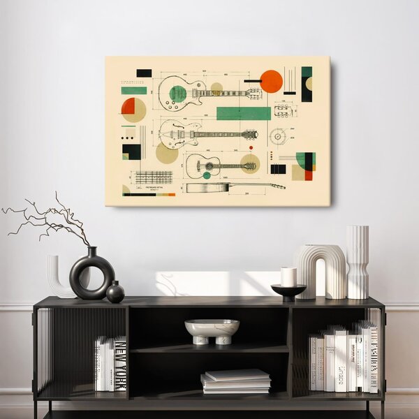 Quadro su tela – Disegno tecnico chitarra