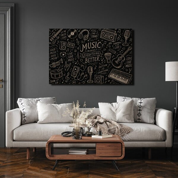 Quadro su tela – La musica migliora tutto