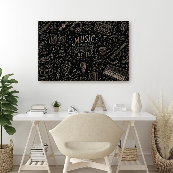 Quadro su tela – La musica migliora tutto