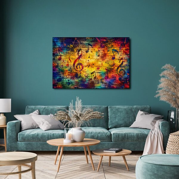 Quadro su tela – Note musicali arcobaleno