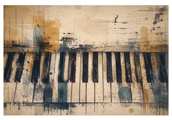 Quadro su tela – Tasti di pianoforte astratti