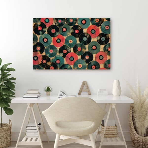 Quadro su tela – Dischi in vinile retrò