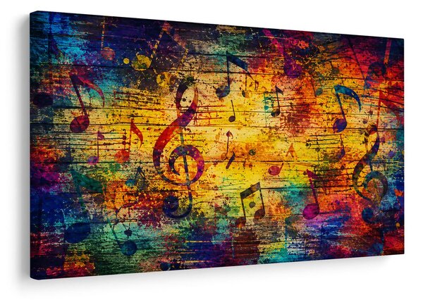 Quadro su tela – Note musicali arcobaleno