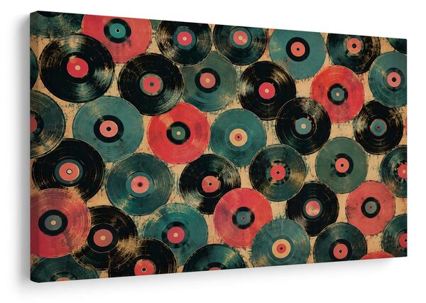 Quadro su tela – Dischi in vinile retrò