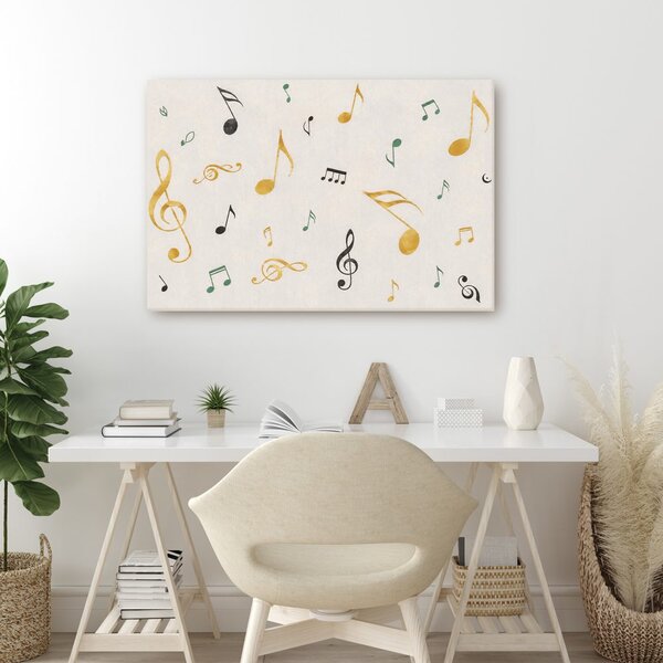Quadro su tela – Note musicali in movimento