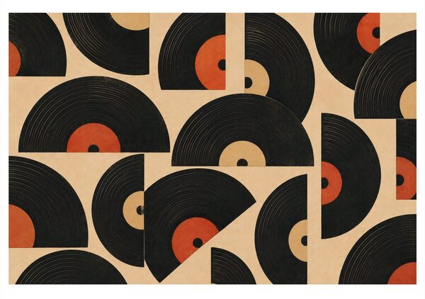 Quadro su tela – Dischi in vinile retrò