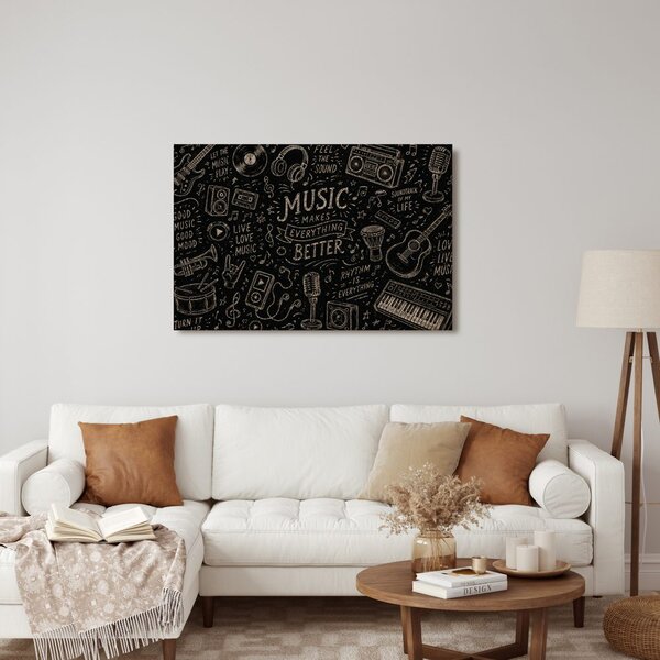 Quadro su tela – La musica migliora tutto