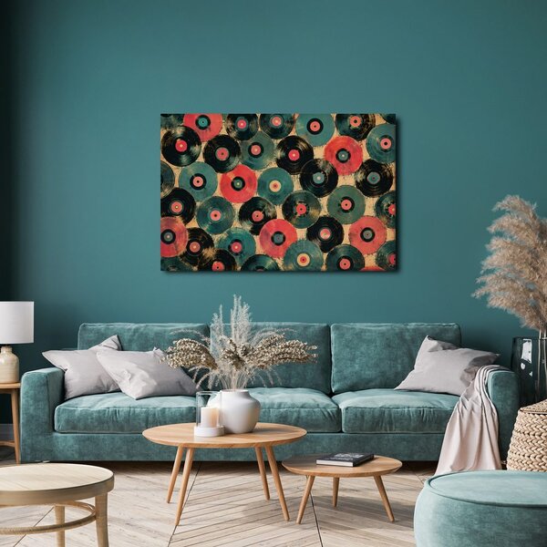 Quadro su tela – Dischi in vinile retrò