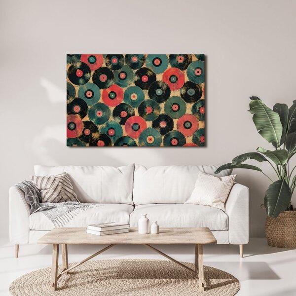 Quadro su tela – Dischi in vinile retrò