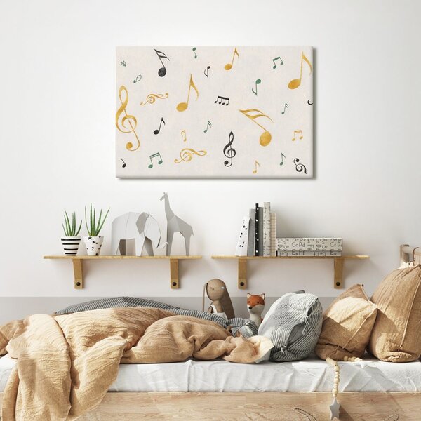 Quadro su tela – Note musicali in movimento