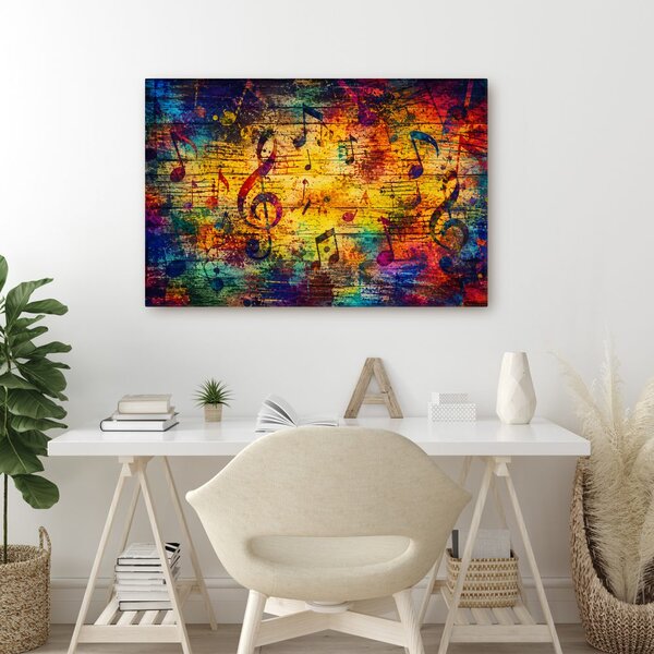 Quadro su tela – Note musicali arcobaleno