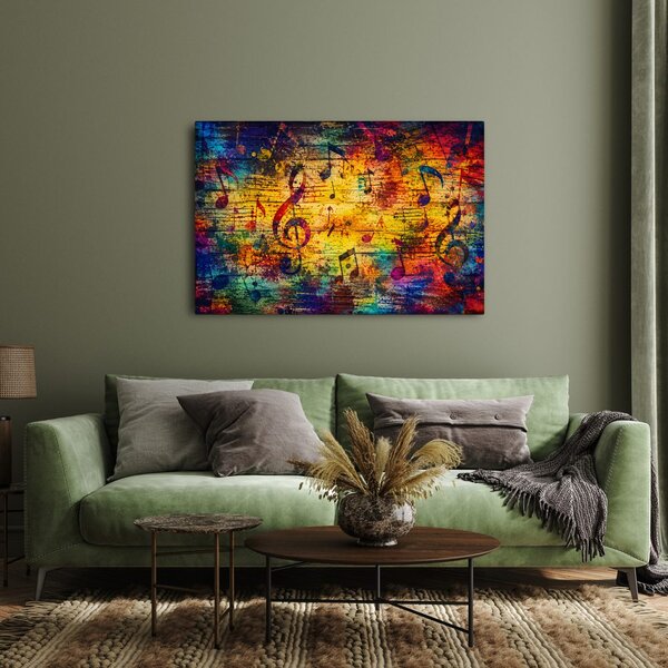 Quadro su tela – Note musicali arcobaleno