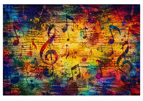 Quadro su tela – Note musicali arcobaleno