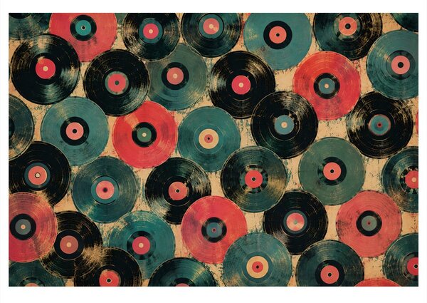 Quadro su tela – Dischi in vinile retrò