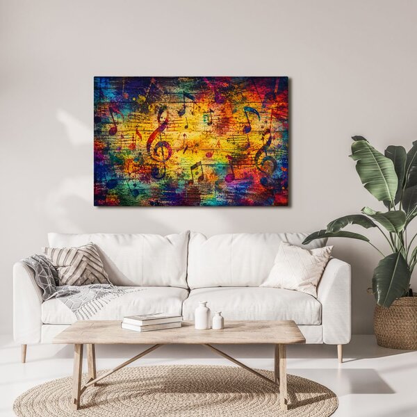 Quadro su tela – Note musicali arcobaleno
