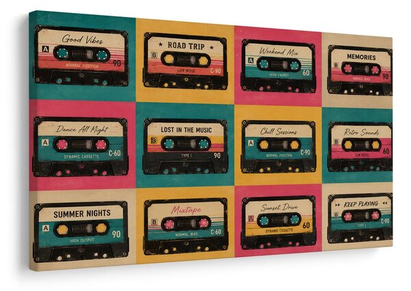 Quadro su tela – Cassette retrò per musicisti