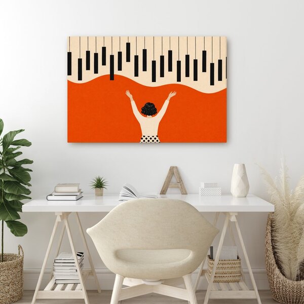 Quadro su tela – Donna sotto il pianoforte