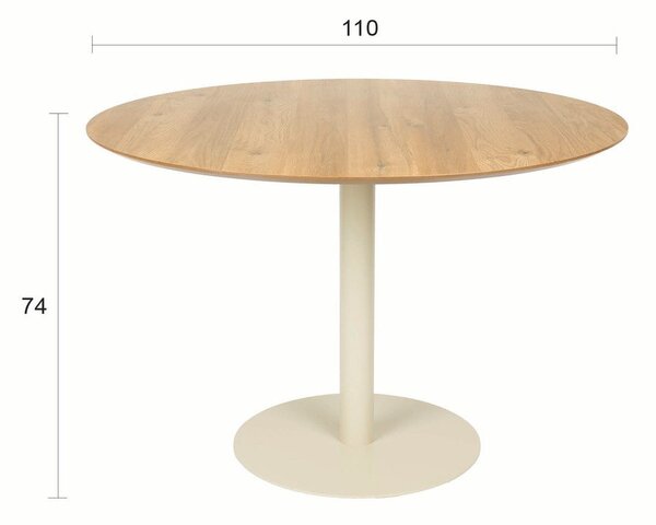 Tavolo da pranzo rotondo con piano effetto rovere ø 110 cm Steven – White Label