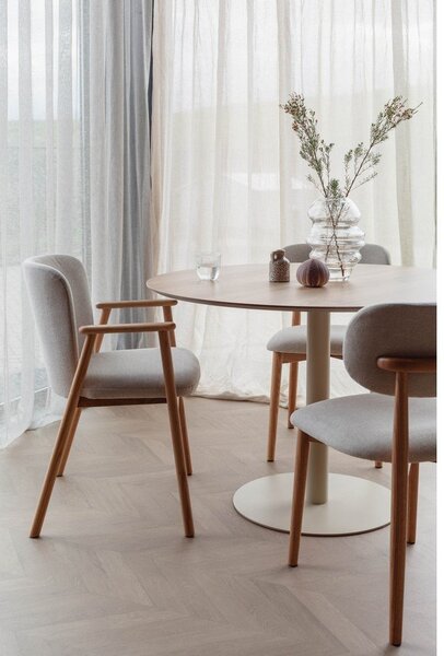 Tavolo da pranzo rotondo con piano effetto rovere ø 110 cm Steven – White Label