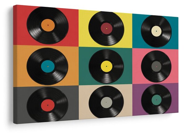 Quadro su tela – Dischi in vinile retrò