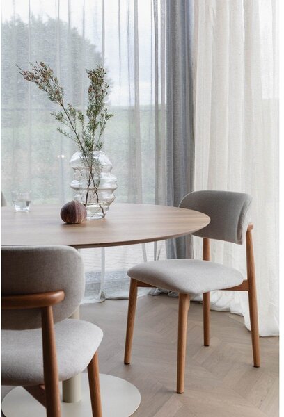 Tavolo da pranzo rotondo con piano effetto rovere ø 110 cm Steven – White Label