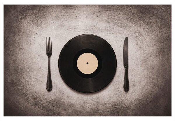 Quadro su tela – Vinile tra le posate