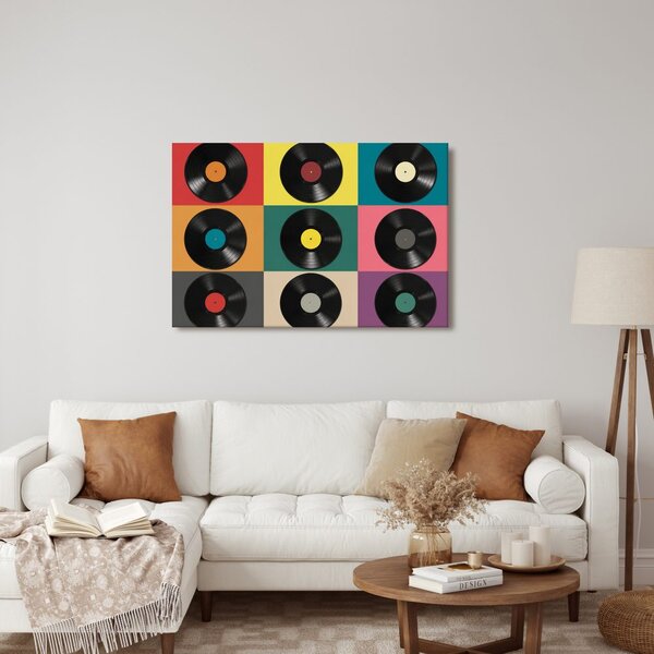 Quadro su tela – Dischi in vinile retrò