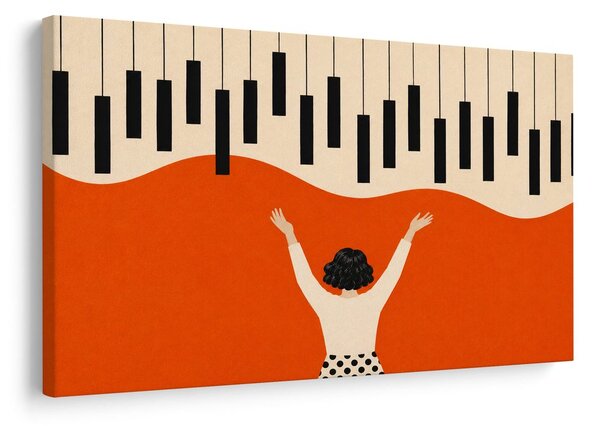Quadro su tela – Donna sotto il pianoforte