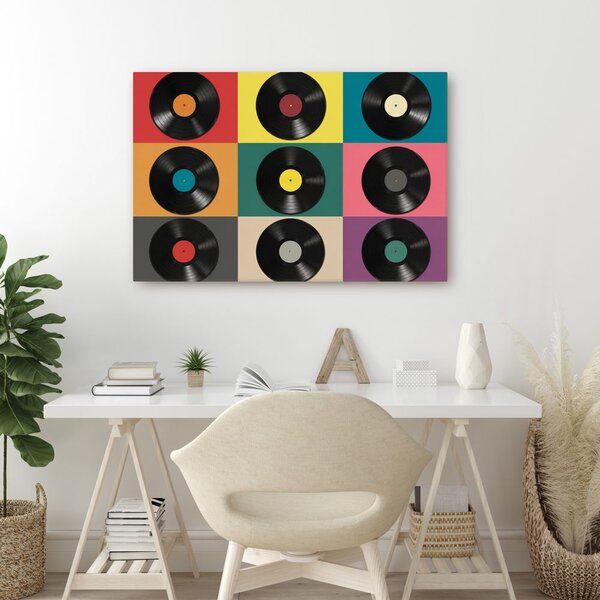 Quadro su tela – Dischi in vinile retrò