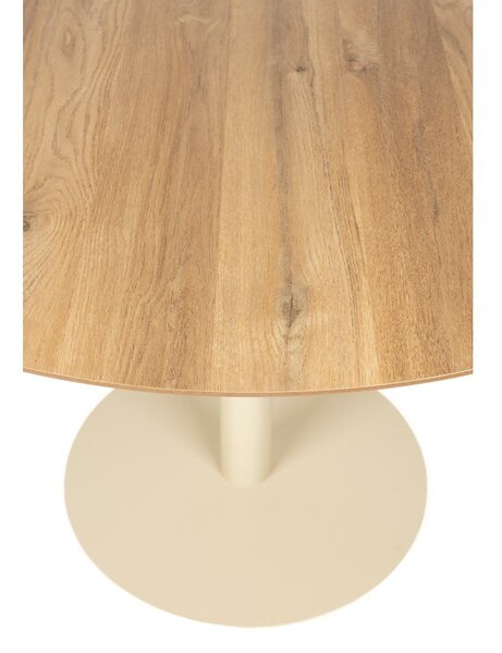 Tavolo da pranzo rotondo con piano effetto rovere ø 110 cm Steven – White Label