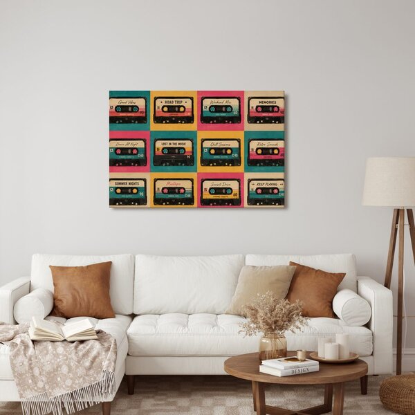 Quadro su tela – Cassette retrò per musicisti