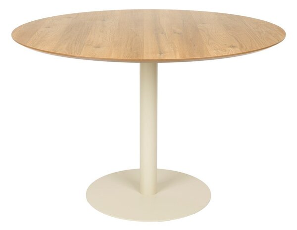 Tavolo da pranzo rotondo con piano effetto rovere ø 110 cm Steven – White Label