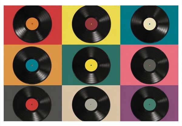 Quadro su tela – Dischi in vinile retrò