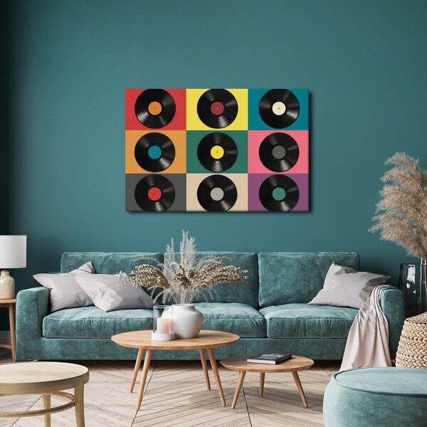 Quadro su tela – Dischi in vinile retrò