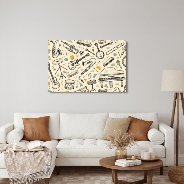 Quadro su tela – Strumenti musicali in armonia