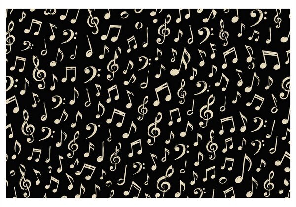 Quadro su tela – Note musicali su sfondo nero