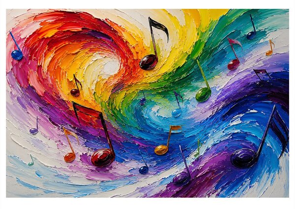 Quadro su tela – Armonia musicale colorata