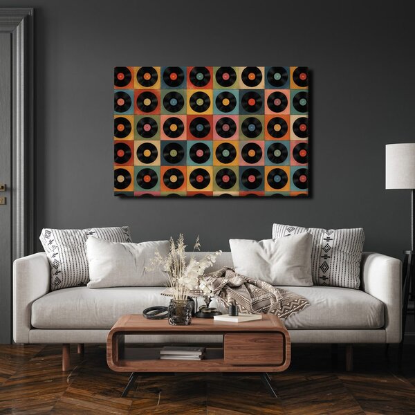 Quadro su tela – Dischi in vinile retrò