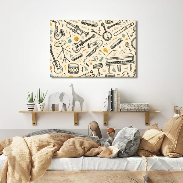 Quadro su tela – Strumenti musicali in armonia