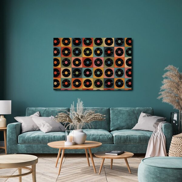 Quadro su tela – Dischi in vinile retrò