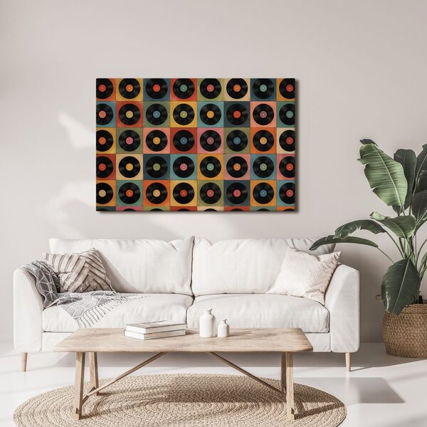 Quadro su tela – Dischi in vinile retrò